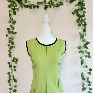 Vintage Finity Lime Green Ribbed Sleeveless Top – Size M